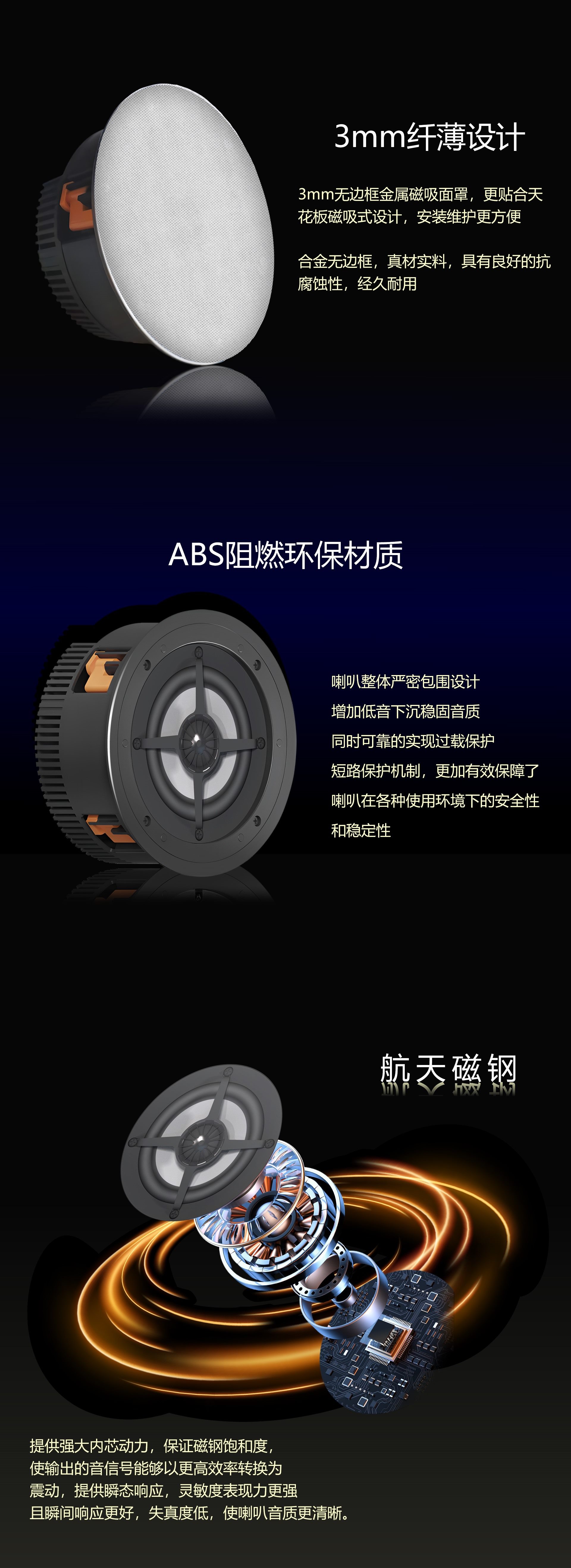 蓝牙吸顶音箱 YZ202BT 详情图