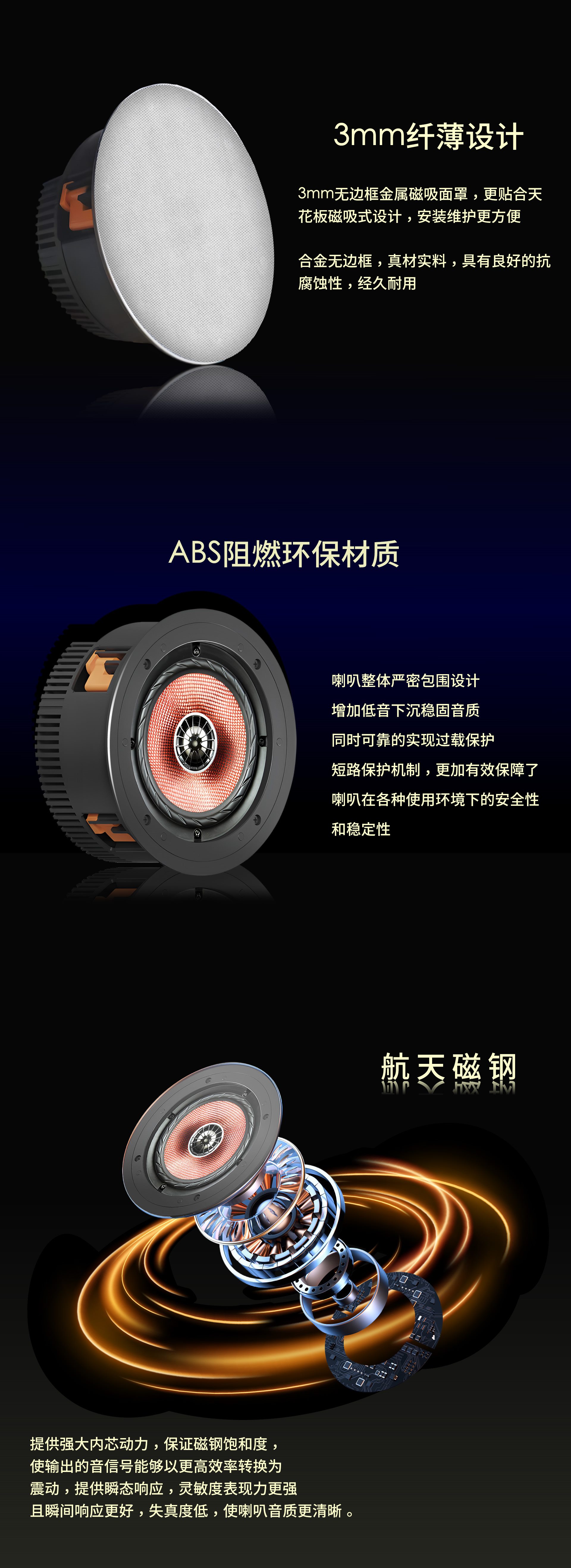 蓝牙吸顶音箱 YZ466BT 详情图