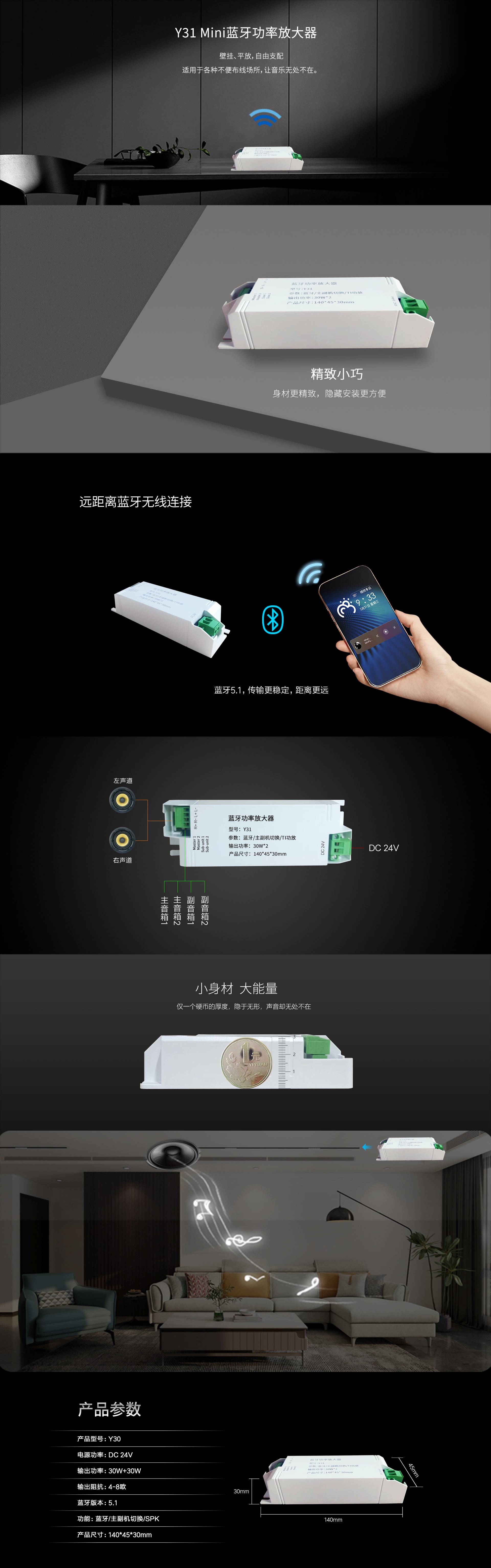 Mini蓝牙功率放大器Y31 详情图