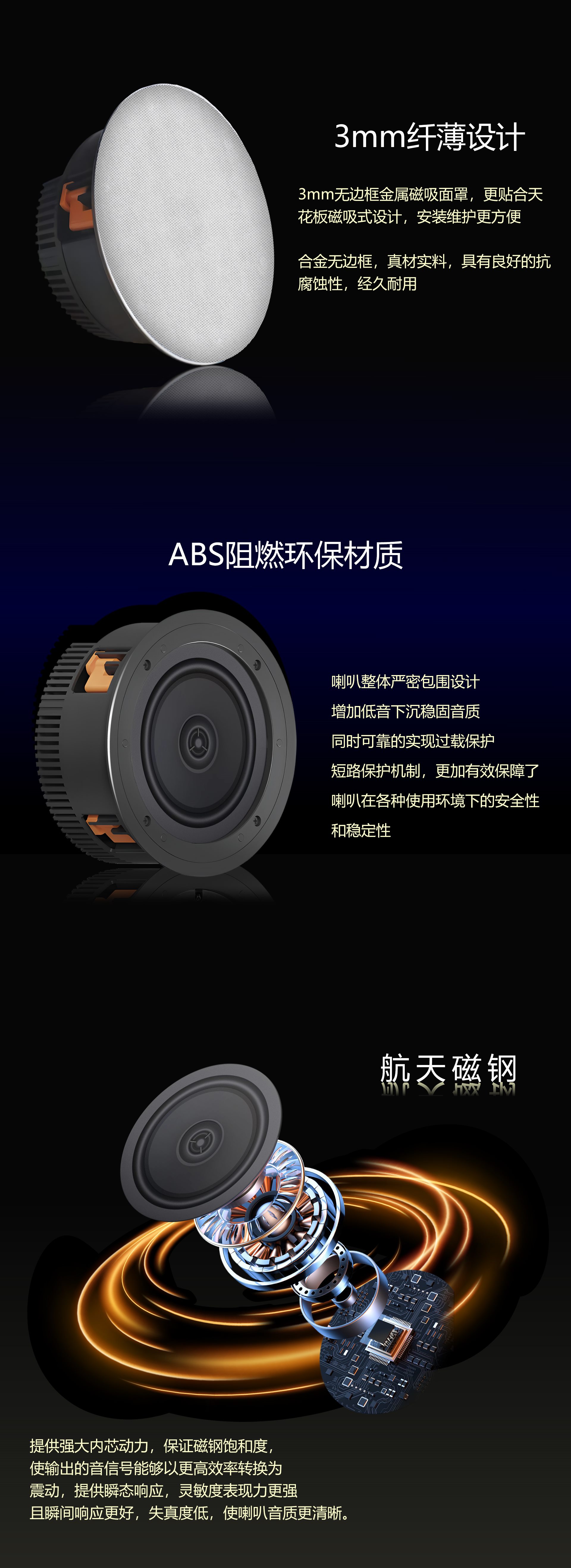 蓝牙吸顶音箱 YZ205BT 详情图
